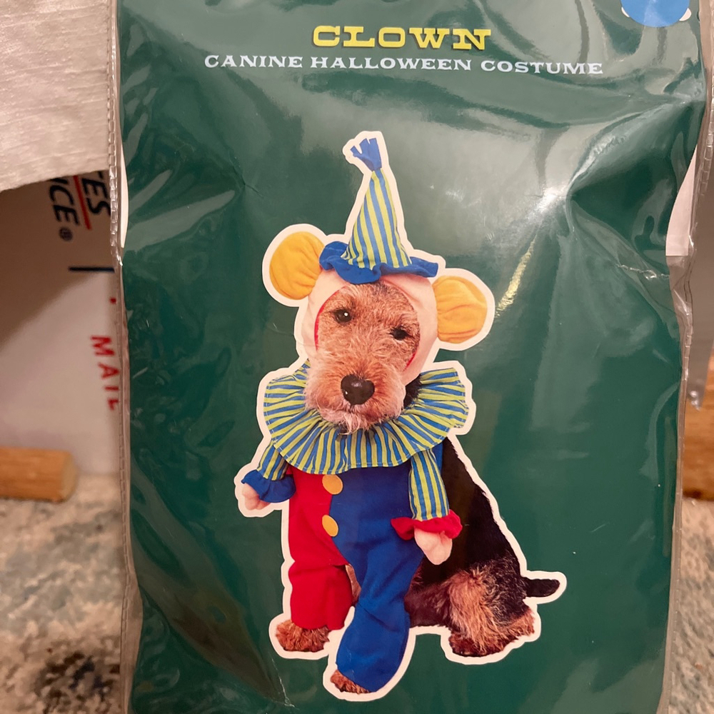Target Clown Dog Halloween Costume Red Blue Medium